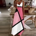 thumbnail image 1 of Lenago Robes de Cocktail Grande Taille pour Femmes Soirée Femmes Mode Bretelles Col en V Sans Manches à Rayures Imprimées Coupe Ajustée Plage Longue Robe Été Robes de Plage en Liquidation, 1 of 5