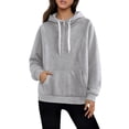 thumbnail image 3 of Certgust Essential Hoodie Womens Oversized Zip Hoodie Sweatshirt Long Sleeve Casual Fall Jacket with Pockets Drawstring Top, 3 of 9