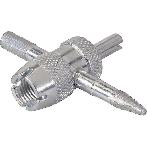 HERRAMIENTA DE LLAVE DE REPARACIÓN DE NÚCLEO DE VÁLVULA DE 4 VÍAS PARA NEUMÁTICOS DE COCHE, MOTOCICLETA, FURGONETA Y BICICLETA, extractor de núcleo de válvula y escariador para reparar válvulas