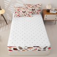 thumbnail image 4 of Homewish Dreamy Boho Mushrooms Zipper Twin Comforter Sets with Fitted Sheet and 2 Pillowcases,Butterfly Floral Zipper Bedding Set,White Red,Reversible,4pcs, 4 of 8
