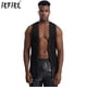 thumbnail image 2 of Chaleco holgado de talla grande con flecos para hombre, disfraz de Cosplay, remaches de gamuza sintética, chaqueta con borlas, chaleco largo metálico brillante con remaches, 2 of 5