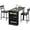 Black, variant on 3 Piece Extendable Bar Table and Chairs Set with Storage Shelves, Space Saving Dining Table for 2 with PU Cushion Chairs, Perfect for Apartment, Breakfast Nook, Kitchen, or Dining Room, Black