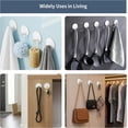 thumbnail image 4 of Adhesive Hooks Heavy Duty Waterproof in Shower Hooks for Hanging Loofah, Towels, Clothes for Bathroom Removable Adhesive Wall Hooks Door Hook Stainless Steel Stick on Hooks 4 Pcs (White), 4 of 14
