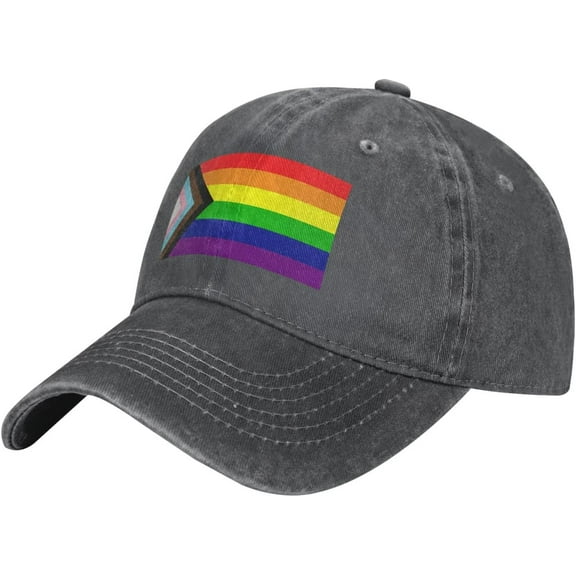 Hat Progress Pride Rainbow LGBT,LGBTQ Transgender Gay Flags Cowboy hat Men Baseball Cap Women Trucker Hat Black