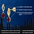 thumbnail image 2 of Gem Stone King 10K Yellow Gold Red Rhodolite Garnet Stud Dangle Earrings for Women | 1.00 Cttw | Gemstone January Birthstone | Oval 6X4MM, 2 of 6