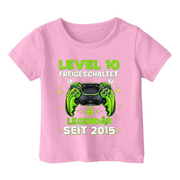 Toddler Boys Birthday Memorial Short Sleeve 10 Birthday Boy Gamer Funny 2015 10th Birthday T Shirt Pink,3-4T
