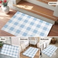 thumbnail image 6 of Rectangle Area Rug 2x3ft, Simple Spring Blue White Lattice Non-Shedding Washable Area Rug, Farmhouse Simplistic Gingham Non Slip Low-Profile Rugs for Living Room, Bedroom Dining Room, 6 of 9