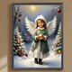 thumbnail image 3 of 5D DIY completo redondo taladro diamante pintura pequeño ángel niña kit decoración del hogar, 3 of 9
