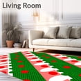 thumbnail image 2 of ODIKA 3'x5' Machine Washable Non-Slip Area Rug, Whimsical Cane Stripes with Playful Polka Dot Overlay High Traffic Rug, Green, 623320, 2 of 7