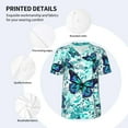 thumbnail image 4 of Daiia Blue Floral with Butterflies Mens Baseball Jersey Button Down Shirts Short Sleeve Sports Uniforms-3X-Large, 4 of 9