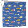 thumbnail image 2 of Blue Sea Fish Pattern Shower Curtain, Ocean Aquarium Animals Waterproof Bath Curtains for Bathroom Decorations, 72 x 72 inches, 2 of 7