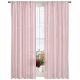 thumbnail image 2 of Pink Striped Semi Sheer Window Curtains 96 Inches Long, Modern Simple Farmhouse Beige Vintage Rod Pocket Voile Silky Chiffon Curtain Light Filtering Drapes for Living Room, Kitchen, 52"x96", 2 Panels, 2 of 9