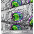 thumbnail image 2 of Soimoi Rayon Fabric Peacock Feather Print Fabric by Yard 42 Inch Wide, 2 of 3