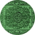 thumbnail image 1 of Ahgly Company Indoor Round Medallion Emerald Green Traditional Area Rugs, 6' Round, 1 of 4