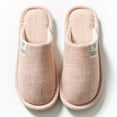 thumbnail image 3 of Gaexia Slippers Winter Linen Slippers Breathable Guest Slippers Indoor Slippers Non for Women Men At Home Hotel - w15-Pink, 3 of 6