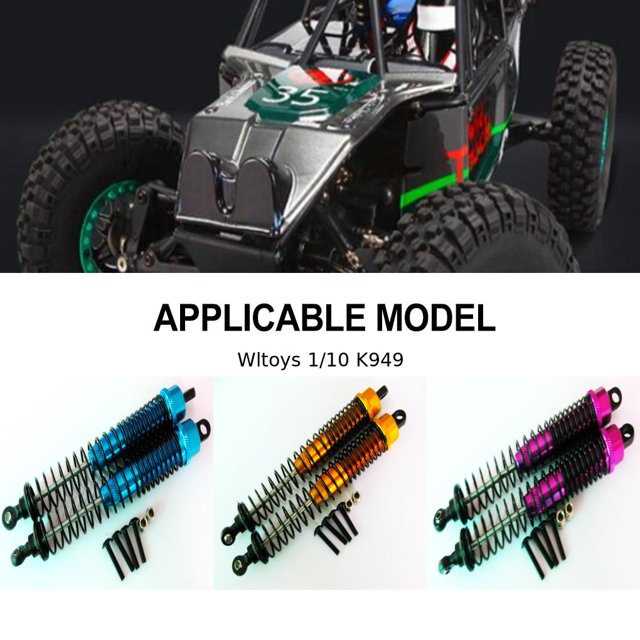 Baohd RCGOFOLLOW 2pcs Aluminum Alloy Wear-resistant Front Rear Shock Absorber For 1/10 Rc Front Rear Shock Absorber WLtoys K949 10428 Dark Blue