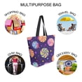 thumbnail image 7 of FORMRS Womens Canvas Tote Bag with Zipper Inner Pocket Shoulder Handbag, Candy Cosmic Swirls, 7 of 7