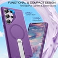 thumbnail image 5 of ExoGuard for Samsung Galaxy S25 Ultra Case, Adjustable Metal Kickstand, Soft Skin-Friendly Silicone Cover, Anti-Scratch Microfiber Lining - Purple, 5 of 7