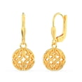 thumbnail image 6 of LeCalla 18K Gold-Plated 925 Sterling Silver Filigree Ball Leverback Dangle Earrings for Women and Teen 26MM, 6 of 8