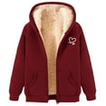 thumbnail image 3 of Jacket Women Zip Up Hooded Hoodie Winter Warm Soft Thermal Jackets Coats Outdoor Sports Pullover with Pockets Winter Coats for Women XXXL, 3 of 4