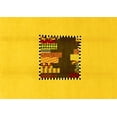thumbnail image 1 of Ahgly Company Indoor Rectangle Abstract Yellow Modern Area Rugs, 5' x 7', 1 of 4