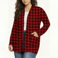 thumbnail image 2 of Christmas Flannel Shirts for Women, Button up V Neck Plaid Blouses, Fall Fashion Outside Tops, 2 of 5