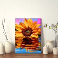 thumbnail image 4 of Framed Canvas Art Wall Decor Canvas Prints Pictures Wall Art,Sunflower On Colorful Background With Reflection Artwork for Home Decor, Living Room, Office-12x16 Inches, 4 of 4