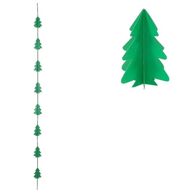Christmas Decorations Indoor Mini String Pull Out Flags Hanging Banners for Tree Window Party Use 250 cm Long Paper Design