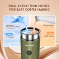 thumbnail image 5 of Portable Espresso Machine for Travel, Pod coffee maker, 2-in-1 Capsule & Ground Coffee, 20-Bar Pressure, 9600mAh, Wireless Heating, Mini Espresso Maker for Camping/Travel, Green, PO-100, 5 of 15