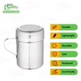 thumbnail image 2 of [1 Pack] Stainless Steel Versatile Dredge Shaker Set with Handles 10 Ounce - Salt, Pepper, Sugar, Condiments, Oregano, Spices Shaker for Restaurants, Baking, Cooking (10oz), 2 of 7