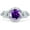 Amethyst Cubic Zirconia with White Tone, variant on Art Deco Ring Sunflower Design Round Ruby Cubic Zirconia White Tone 925 Sterling Silver, Size 10