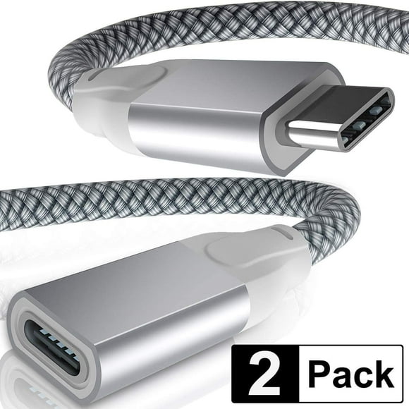 USB Type C Extension Cable 3.3FT 2-Pack,USB-C 3.1 Gen2 10Gbps Female to USBC Male Adapter,(Thunderbolt 3 Compatible)