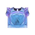 thumbnail image 2 of vastwit Toddler Girls Blouses Metallic Shirts Party Tops Ruffle Short Sleeve Tee Concert T-shirt Blue 3T, 2 of 7