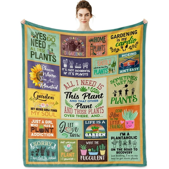 Gardening Gifts for Women, Plant Lover Gifts for Women, Plant Lovers Gifts Blanket 60"x50", Gardening Gifts, Plant Gifts, Crazy Plant Lady Gifts, Plant Mom Gifts, Plant Gifts for Plant Lovers