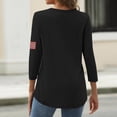 thumbnail image 5 of 250 Years American Flag 1776-2026 250th Birthday 4th of July T-Shirt for Women 3/4 Sleeve Crewneck Shirt for Spring Autumn Black M, 5 of 5