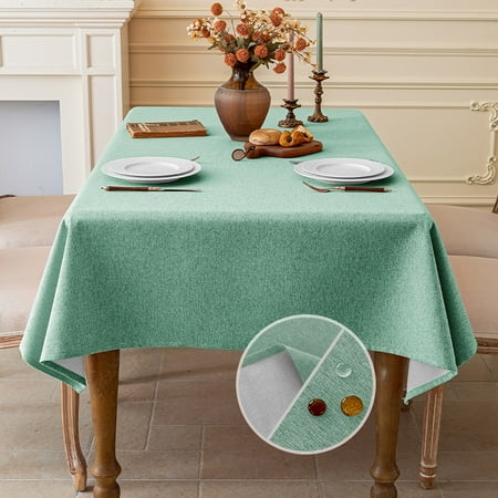 

Cterwk Linen Table Cloth Rectangle Tablecloths Waterproof Dining Table Cover for Wedding Birthday Party Kitchen Decor 55 x 71