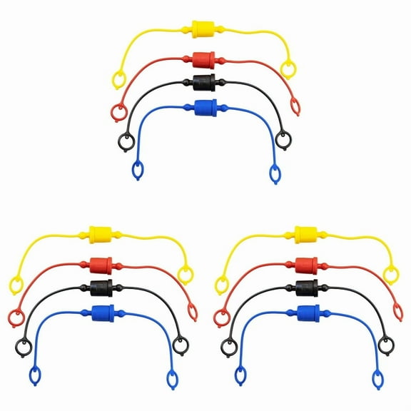 12 Sets Hydraulic Quick Coupler Male Dust Cap and Female Plug Cover, Rubber Dust Caps/Plugs(ISO-A 1/4Inch),12Sets x Hydraulic Quick Coupler