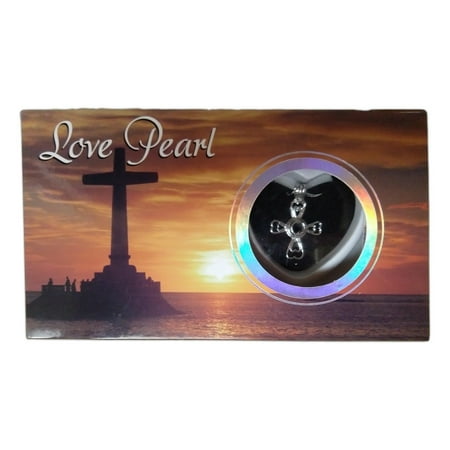 Love Pearl Necklace Kit, Simulated Pearl in an Oyster - Cross Necklace