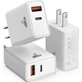 thumbnail image 1 of LinQingQ USBC Charger Block, 3-Pack Wall Charger USB C Block Dual Port 20W USB-C Power Adapter Plug PD+QC USB-A Cube Fast Charging Blocks for iPhone 17 Pro Max/16/15/14/13/12/11/XR/8/SE, iPad, Samsung, 1 of 1
