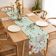 thumbnail image 3 of Table Runner 60 Inches Long for Kitchen Dining, Easter Dresser Scarf Farmhouse, Dining Table Decorations for Wedding/Parties, Spring Watercolor Bunny Eggs Tulip Wooden Grain Teal 13 x 60 In, 3 of 8