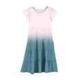 thumbnail image 4 of YunPes Girls Summer Dresses Double Layer Sleeve Flowy A Line Casual Gradient Midi Dresses for 615 Years Birthday Dresses for Girls 5 Years Old Toddler 5t Dresses, 4 of 5