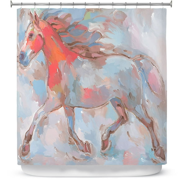 Shower Curtains 70" x 84" from DiaNoche Designs by Hooshang Khorasani - Smooth Runner III Horses