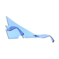thumbnail image 2 of 80s Funk Lighting Bolt Electric Triangle Shield Sunglasses Blue, 2 of 4