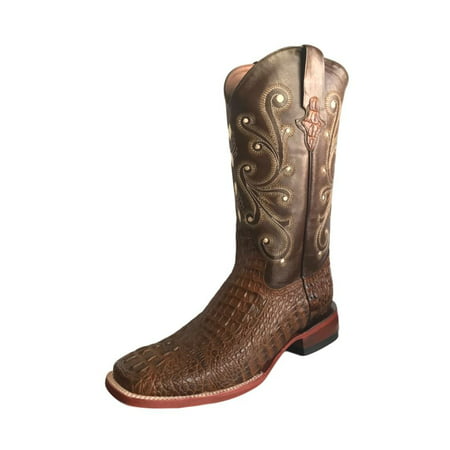 Ferrini Western Boots Mens Caiman Gator Cowboy Sport Rust 40393-23