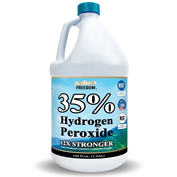 Nature's Freedom 35% Hydrogen Peroxide, Food Grade H2O2 and Purified Water, 128 Fl Oz Gallon
