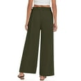 thumbnail image 3 of Women's Plus Pants for Women Trendy Summer Capri Pants for Women Plus Size Dressy Women's Wide Leg Casual Pants Summer High Waist Side Tie Knot Lightweight Loose Flowy Beach Trousers with Pockets, 3 of 5