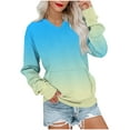 thumbnail image 2 of Craaazy Women's Sweatshirts Tie Dye Gradient Long Sleeve V Neck Shirts Fall Winter Tops with Pockets Casual Pullover Sweatshirt Gifts For Women, 2 of 5