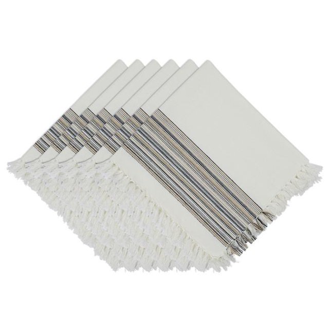 Design Imports Ensemble de Serviettes de Table Taupe Variées de 6