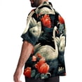thumbnail image 3 of Swan Men's Hawaiian Shirt, Short Sleeve Printed Button Down Beach Casual Tops, Summer Spread Collar Men's Shirts, 3 of 6