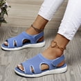 thumbnail image 3 of Xinyolin 1 Pair Women Sandals Mesh Anti Skid Ladies Peep Toes Flat Heel Summer Shoes Beachwear, 3 of 8